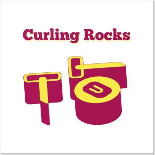 Curling rocks Posters and Art